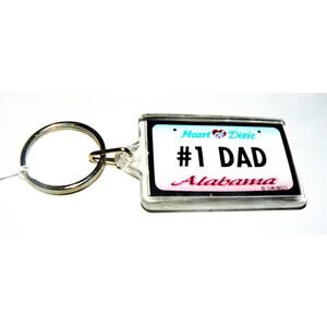 Heart Of Dixie Alabama #1 Dad Keychain With License Plate Design